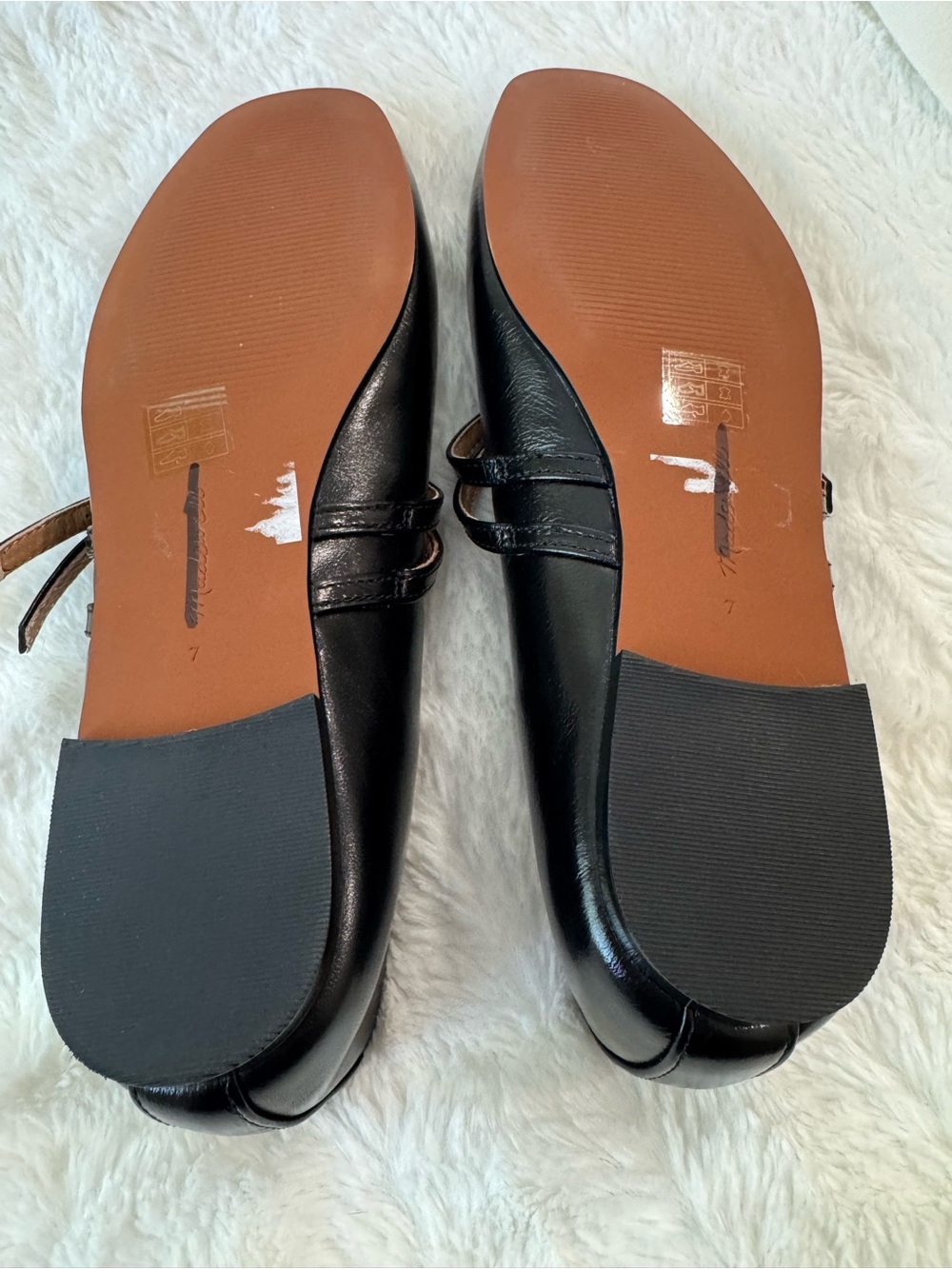 New! Madewell The Greta Double-Strap Ballet Flat in Leather True Black 7 - Picture 7 of 10